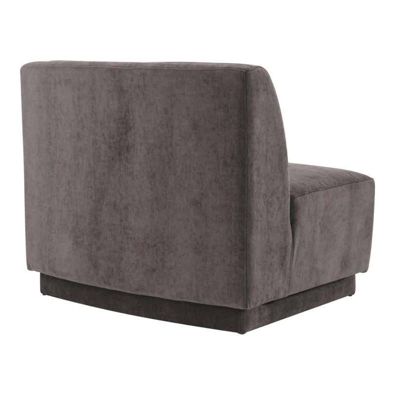 Yoon Polyester Upholstered Grey Slipper Chair Modular Sofas LOOMLAN By Moe's Home