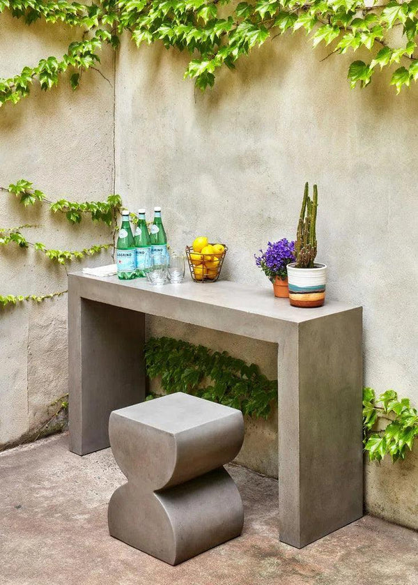 You Fiber Reinforced Concrete Rectangular Console Table Outdoor Console Tables LOOMLAN By Urbia