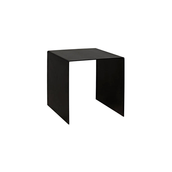 Yves Black Steel Small Rectangle Side Table Side Tables LOOMLAN By Noir