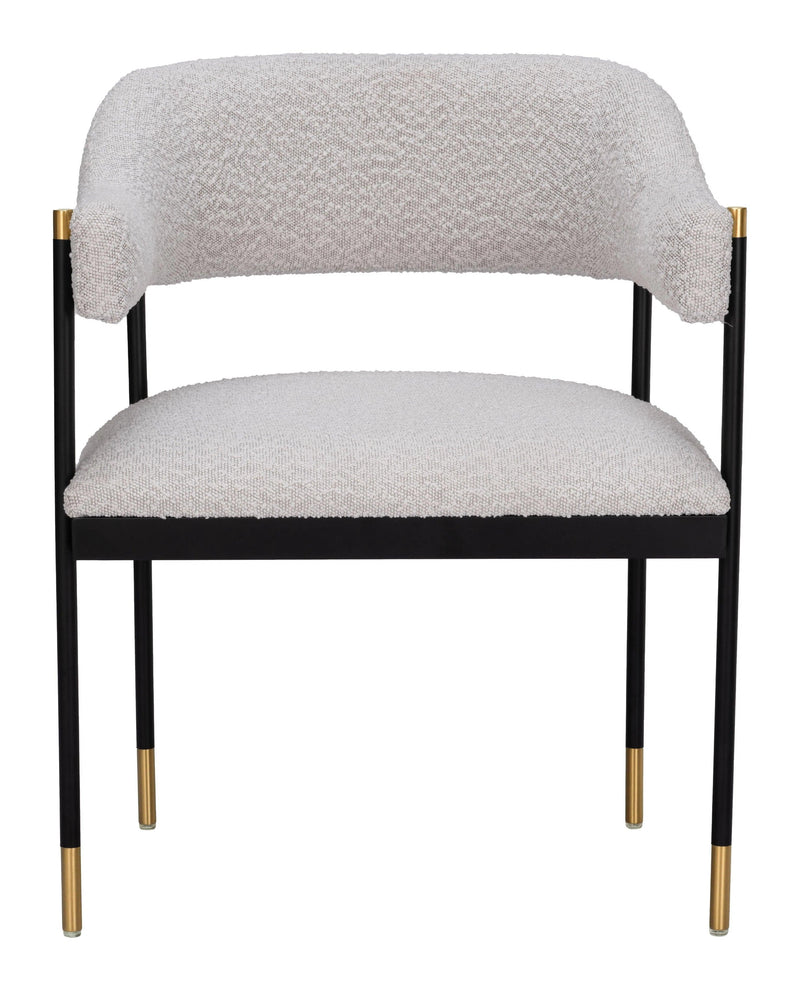 Zadar Misty Gray Dining Arm Chair Dining Chairs LOOMLAN By Zuo Modern