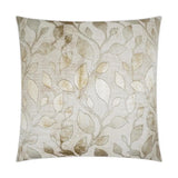 Zafra Glam Floral Gold Tan Taupe Large Throw Pillow With Insert Throw Pillows LOOMLAN By D.V. Kap