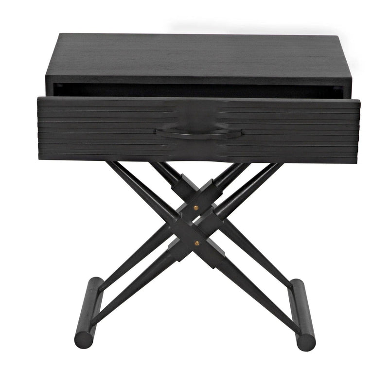 Zanta Wood Black Rectangle Side Table Side Tables LOOMLAN By Noir