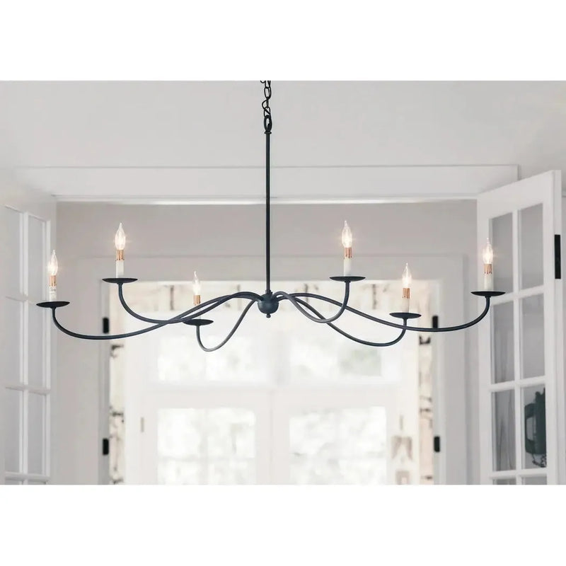 Zanzibar Black Saxon Black Chandelier Chandeliers LOOMLAN By Currey & Co