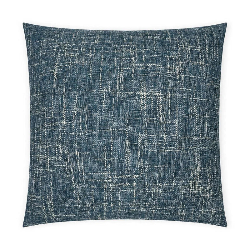 Zareen Denim Solid Textured Blue Large Throw Pillow With Insert Throw Pillows LOOMLAN By D.V. Kap