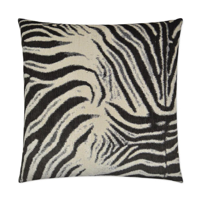 Zebrana Charcoal Black Throw Pillow With Insert Throw Pillows LOOMLAN By D.V. Kap