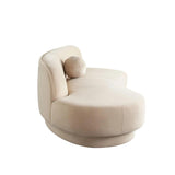 Zelda LF Curved Light Camel Performance Velvet Chaise in With 1 Accent Pillow Ball Chaises LOOMLAN By Diamond Sofa