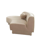 Zelda LF Curved Light Camel Performance Velvet Chaise in With 1 Accent Pillow Ball Chaises LOOMLAN By Diamond Sofa