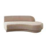 Zelda RF Curved Light Camel Performance Velvet Chaise in With 1 Accent Pillow Ball Chaises LOOMLAN By Diamond Sofa