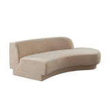 Zelda RF Curved Light Camel Performance Velvet Chaise in With 1 Accent Pillow Ball Chaises LOOMLAN By Diamond Sofa