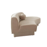 Zelda RF Curved Light Camel Performance Velvet Chaise in With 1 Accent Pillow Ball Chaises LOOMLAN By Diamond Sofa