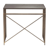 Zemo Desk Gray & Antique Gold Home Office Desks LOOMLAN By Zuo Modern