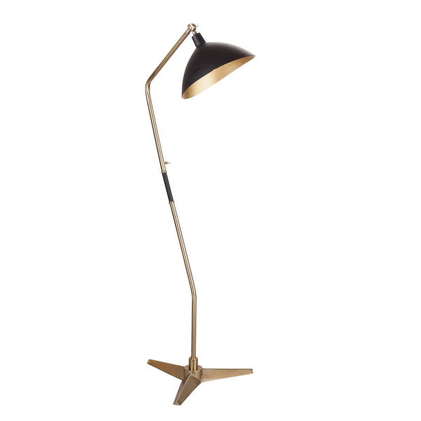 Zep Metal and Marble Gold Floor Lamp Floor Lamps LOOMLAN By Bassett Mirror