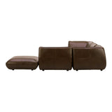 Zeppelin Dream Top Grain Brown Leather Modular Sectional Modular Sofas LOOMLAN By Moe's Home