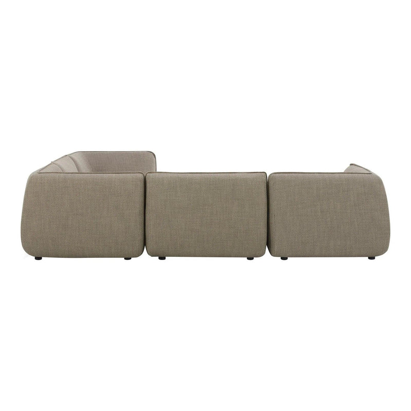 Zeppelin L-Shaped Polyester Upholstered Modular Sectional Modular Sofas LOOMLAN By Moe's Home