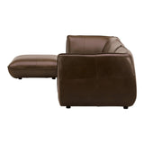 Zeppelin Lounge Top Grain Brown Leather Modular Sectional Modular Sofas LOOMLAN By Moe's Home