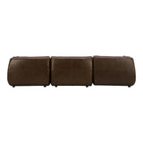 Zeppelin Lounge Top Grain Brown Leather Modular Sectional Modular Sofas LOOMLAN By Moe's Home