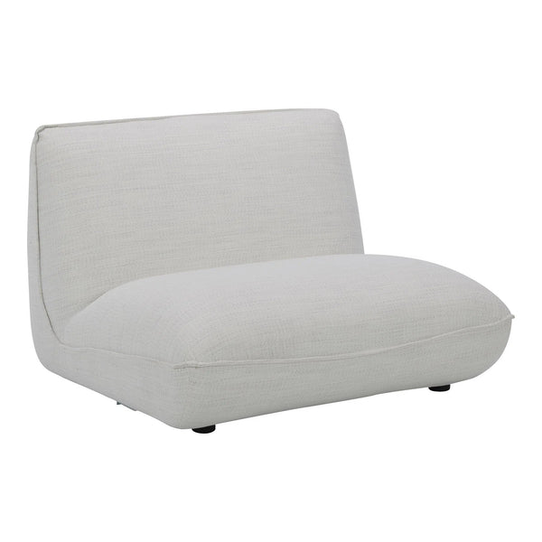 Zeppelin Polyester Upholstered White Slipper Chair Modular Sofas LOOMLAN By Moe's Home