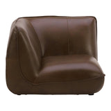 Zeppelin Top Grain Brown Leather Corner Chair Modular Sofas LOOMLAN By Moe's Home