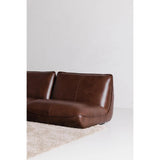 Zeppelin Top Grain Brown Leather Corner Chair Modular Sofas LOOMLAN By Moe's Home