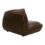 Zeppelin Top Grain Brown Leather Corner Chair Modular Sofas LOOMLAN By Moe's Home