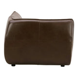 Zeppelin Top Grain Brown Leather Corner Chair Modular Sofas LOOMLAN By Moe's Home