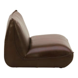 Zeppelin Top Grain Brown Leather Slipper Chair Modular Sofas LOOMLAN By Moe's Home