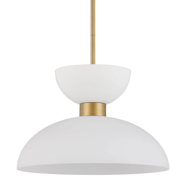 Zevio White Pendant Pendants LOOMLAN By Currey & Co