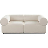 Zia 2PC Modular Sofa in Ivory Sherpa Fabric Modular Sofas LOOMLAN By Diamond Sofa