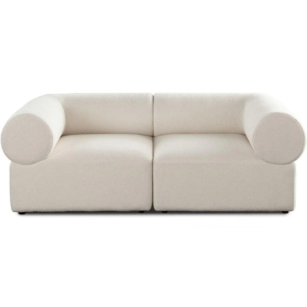 Zia 2PC Modular Sofa in Ivory Sherpa Fabric Modular Sofas LOOMLAN By Diamond Sofa