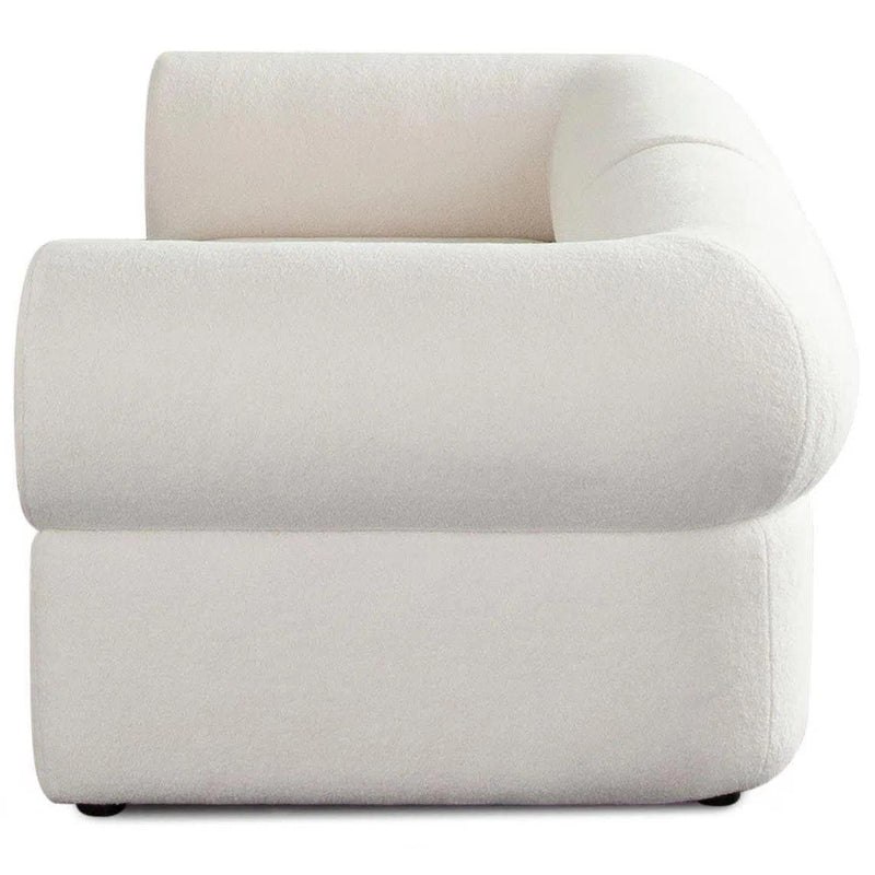 Zia 2PC Modular Sofa in Ivory Sherpa Fabric Modular Sofas LOOMLAN By Diamond Sofa