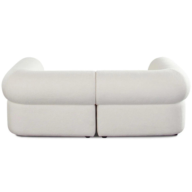 Zia 2PC Modular Sofa in Ivory Sherpa Fabric Modular Sofas LOOMLAN By Diamond Sofa