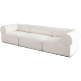 Zia 3PC Modular Sofa in Ivory Sherpa Fabric Modular Sofas LOOMLAN By Diamond Sofa