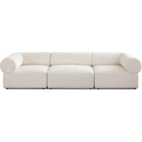 Zia 3PC Modular Sofa in Ivory Sherpa Fabric Modular Sofas LOOMLAN By Diamond Sofa