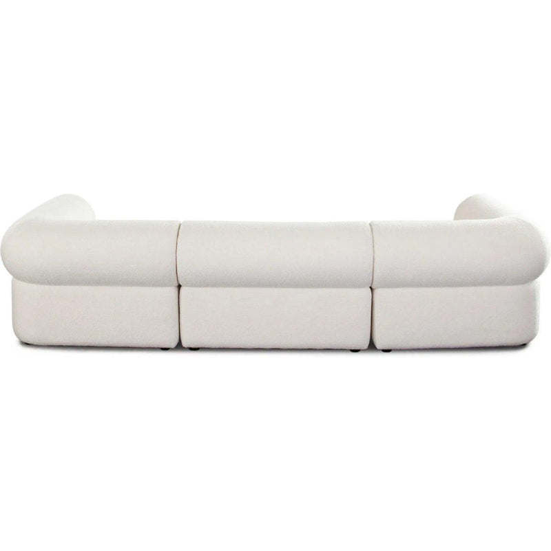 Zia 3PC Modular Sofa in Ivory Sherpa Fabric Modular Sofas LOOMLAN By Diamond Sofa