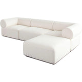 Zia 4PC Modular Reversible Chaise Sectional in Ivory Sherpa Fabric Modular Sofas LOOMLAN By Diamond Sofa