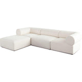 Zia 4PC Modular Reversible Chaise Sectional in Ivory Sherpa Fabric Modular Sofas LOOMLAN By Diamond Sofa