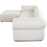 Zia 4PC Modular Reversible Chaise Sectional in Ivory Sherpa Fabric Modular Sofas LOOMLAN By Diamond Sofa