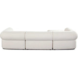 Zia 4PC Modular Reversible Chaise Sectional in Ivory Sherpa Fabric Modular Sofas LOOMLAN By Diamond Sofa