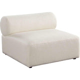 Zia Armless Chair in Ivory Sherpa Fabric Club Chairs LOOMLAN By Diamond Sofa