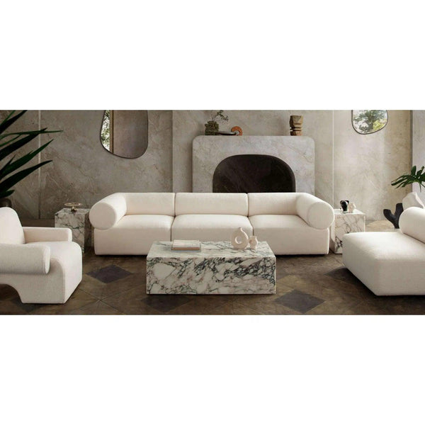 Zia Armless Chair in Ivory Sherpa Fabric Club Chairs LOOMLAN By Diamond Sofa