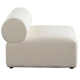 Zia Armless Chair in Ivory Sherpa Fabric Club Chairs LOOMLAN By Diamond Sofa