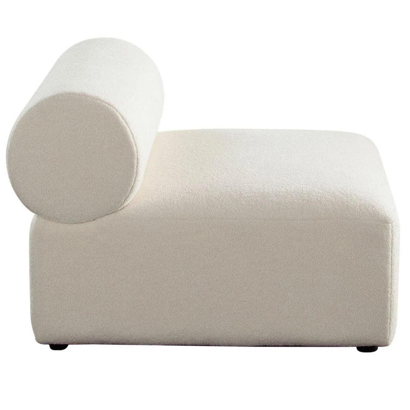 Zia Armless Chair in Ivory Sherpa Fabric Club Chairs LOOMLAN By Diamond Sofa