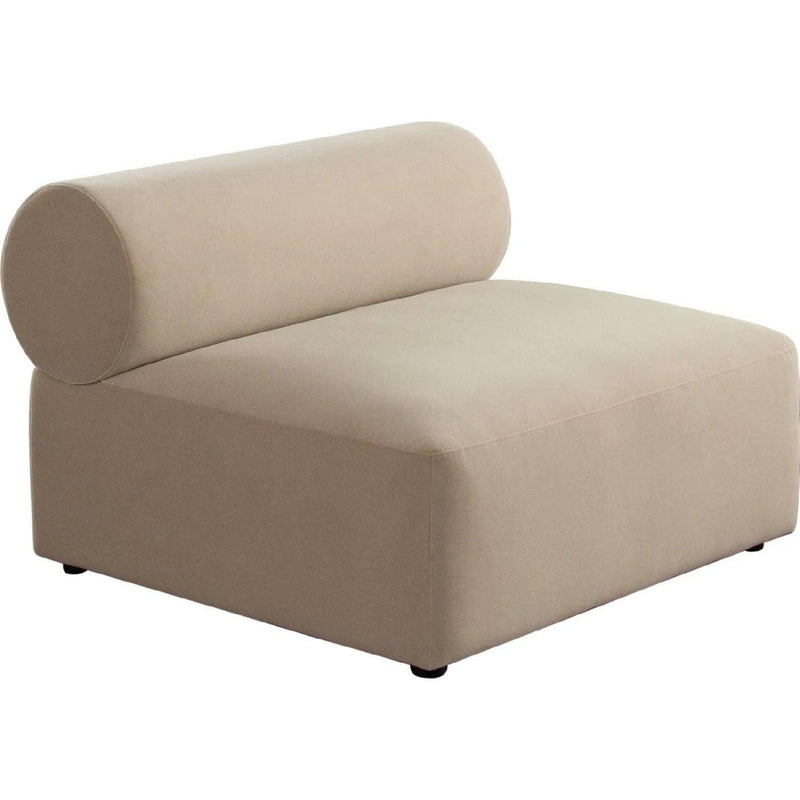 Zia Armless Chair in Light Camel Performance Velvet Fabric Club Chairs LOOMLAN By Diamond Sofa