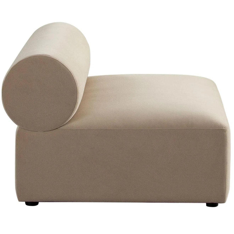 Zia Armless Chair in Light Camel Performance Velvet Fabric Club Chairs LOOMLAN By Diamond Sofa