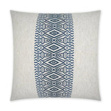 Zinga Indigo Embroidery Band Navy Large Throw Pillow With Insert Throw Pillows LOOMLAN By D.V. Kap