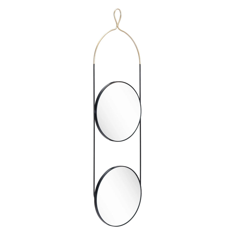 Zodiac Round Mirror Gold & Black Wall Mirrors LOOMLAN By Zuo Modern