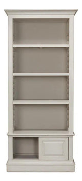 Zoey Bookcase Open Shelves Antique White Bookcases LOOMLAN By Sarreid