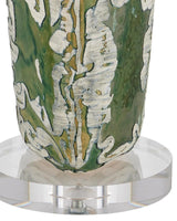 Zowan Ceramic and Optic Crystal Green Table Lamp Table Lamps LOOMLAN By Currey & Co