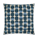 Zuri Prussian Circular Dots Blue Large Throw Pillow With Insert Throw Pillows LOOMLAN By D.V. Kap