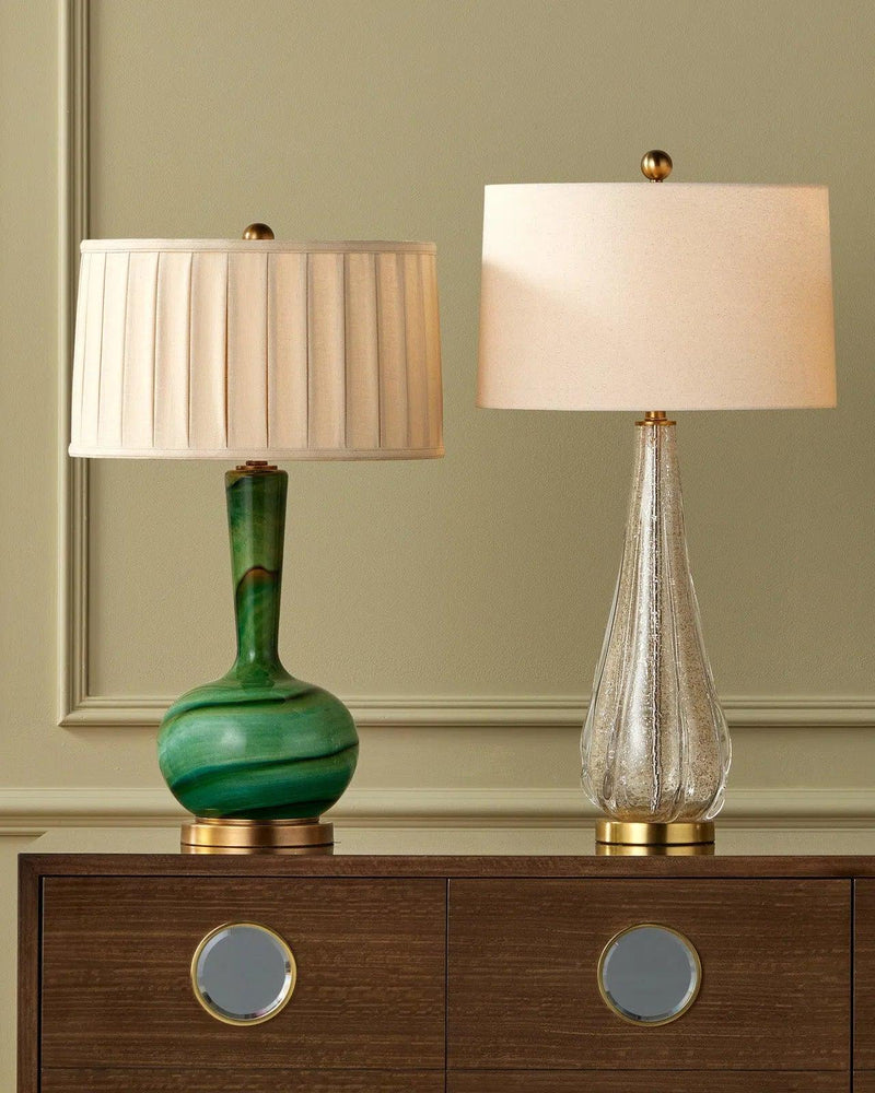 Zyphyrine Glass and Metal Gold Table Lamp Table Lamps LOOMLAN By Currey & Co
